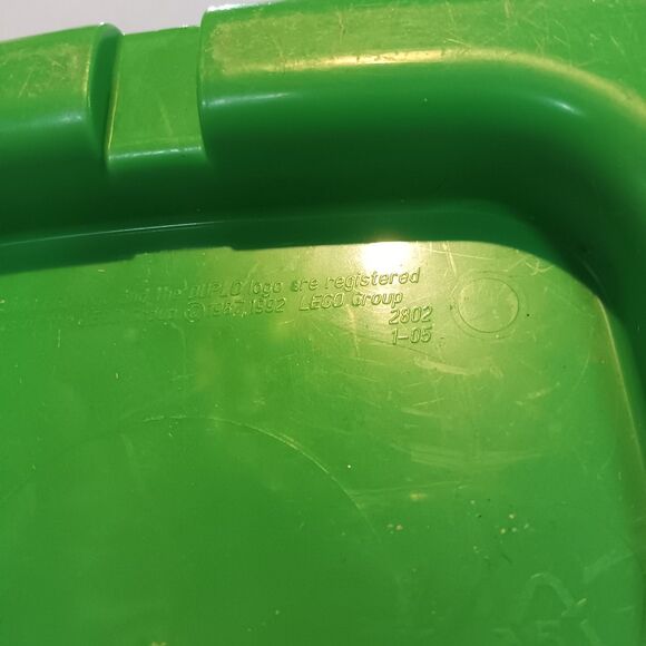 Vintage Lego Duplo Blocks & Green Storage Bucket-74 Pieces-1992-Handle - Picture 12 of 12